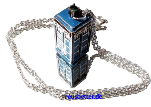 Tardis Police Box Doctor Who Tardis 3D Halskette oder Taschenanhänger Metall