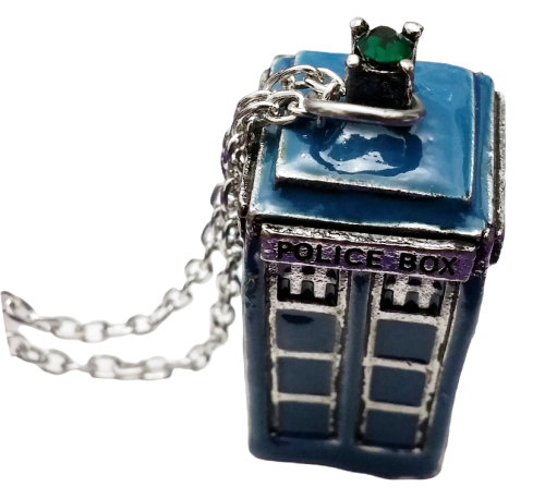Tardis Police Box Doctor Who Tardis 3D Halskette oder Taschenanhänger Metall