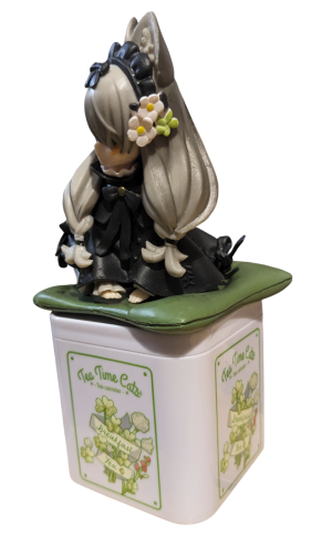 Tea Time Cats Set mit Tee Dose weiß Sammel PVC Figur sitzend