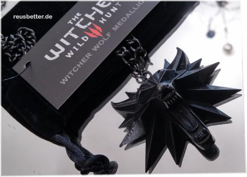 The Witcher 3 - Wild Hunt - Wolf Medaillon Kette Black 3D