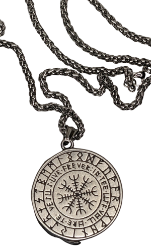The Witcher Gerald Wild Hunt Motiv Wolf Gold - Silber 3D Medallion Kette Edelstahl