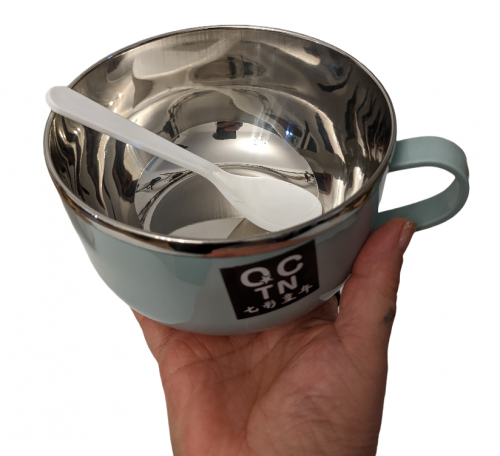 Ramen Schüssel Set | Edelstahl - Set mit Löffel - Warmhaltefunktion