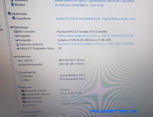 Toshiba Satellite L300-26G Notebook Intel Dual Core 2x 2,16 GHz 3 GB RAM