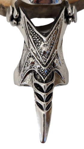 Totenkopf Gliederring Punk Gothic Ring Antik Silber