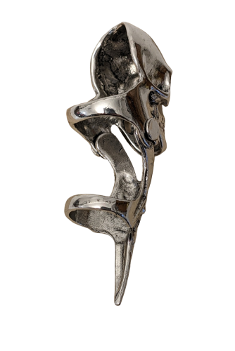 Totenkopf Gliederring Punk Gothic Ring Antik Silber