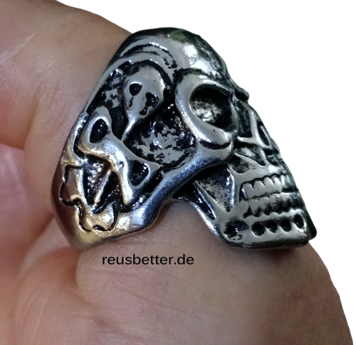 Totenkopf - Skull Ring | Silberfarben | Biker - Gothic