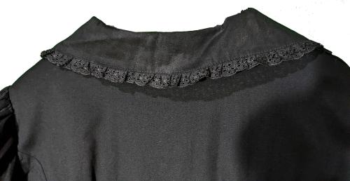 Viktorianische Gothicbluse mit Spitze von Spin Doctor mit Korsettschnürung - Größe L - Schwarz