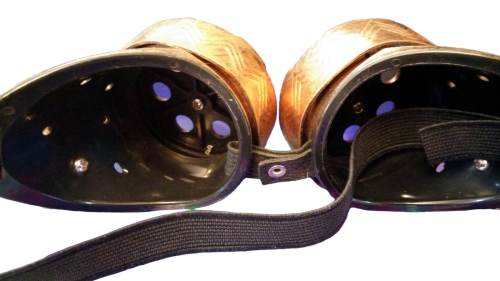 Steampunk /Cyber Flieger - Schweißerbrille Spikes-Zahnräder Farbenwahl