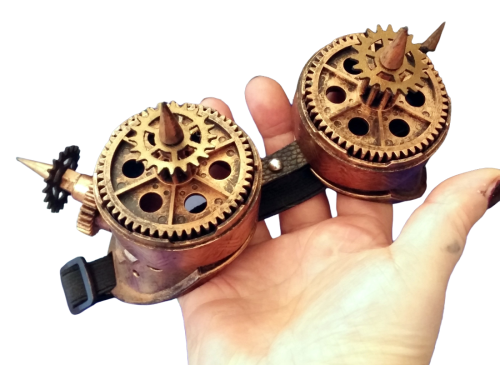 Steampunk /Cyber Flieger - Schweißerbrille Spikes-Zahnräder Farbenwahl