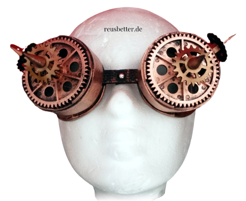 Steampunk /Cyber Flieger - Schweißerbrille Spikes-Zahnräder Farbenwahl