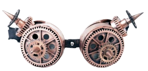 Steampunk /Cyber Flieger - Schweißerbrille Spikes-Zahnräder Farbenwahl