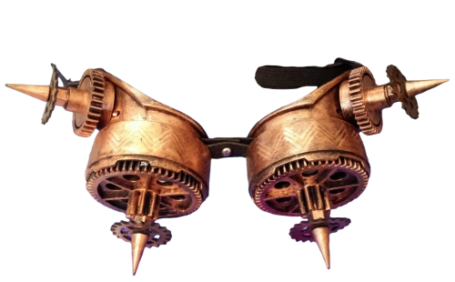 Steampunk /Cyber Flieger - Schweißerbrille Spikes-Zahnräder Farbenwahl