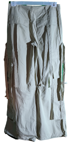 Vintage-Baggy-Cargo-Hose mit Bändern Miss Petrolio Sandfarben