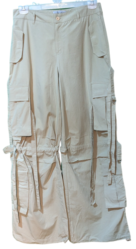 Vintage-Baggy-Cargo-Hose mit Bändern Miss Petrolio Sandfarben
