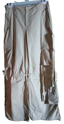 Vintage-Baggy-Cargo-Hose mit Bändern Miss Petrolio Sandfarben