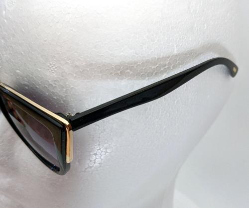 Vintage Damen Sonnenbrille Cat Eye Schwarz Gold