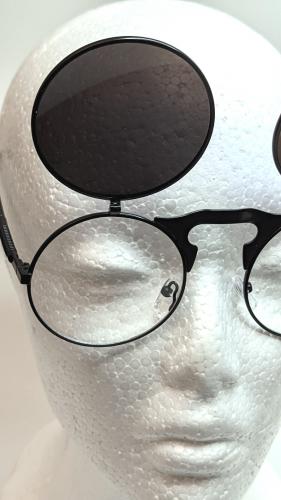 Vintage Steampunk Flip Sonnenbrille Retro Gothic Google Brille Blau