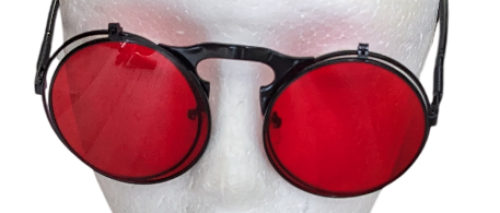 Vintage Steampunk Flip Sonnenbrille Retro Gothic Google Brille Rot