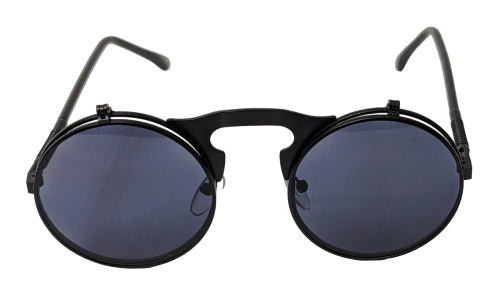 Vintage Steampunk Flip Sonnenbrille Retro Gothic Google Brille Schwarz