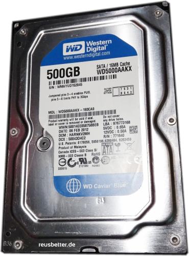 Western Digital -Caviar-Blue WD5000AAKX Serie 500GB 6,8 rpm SATA 3.5 Zoll intern