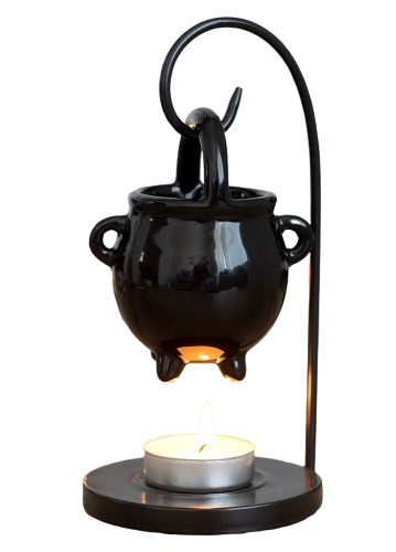 Wicca Hexenkessel Duftlampe Teelicht  Metall Set schwarz