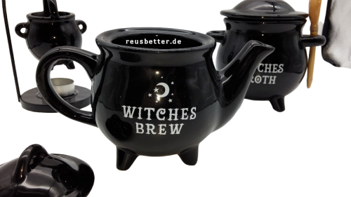 Witches Brew Schwarze Keramik Teekanne Hexen Teekanne