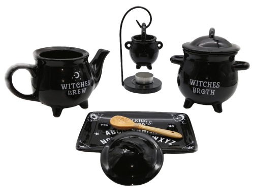 Witches Brew ★ Schwarze Keramik Suppenschüssel mit Löffel ★ Hexenbrühe Suppentasse