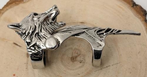 Wolf Gliederring -Vikinger Ring altsilber Mittelalter - Gothic Ring