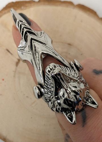 Wolf Gliederring -Vikinger Ring altsilber Mittelalter - Gothic Ring