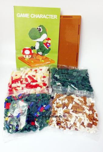 Yoshi mit Super Mario Nano Blocks Super Mario Bros. BIG Yoshi mit Standplatte 2209 Steine