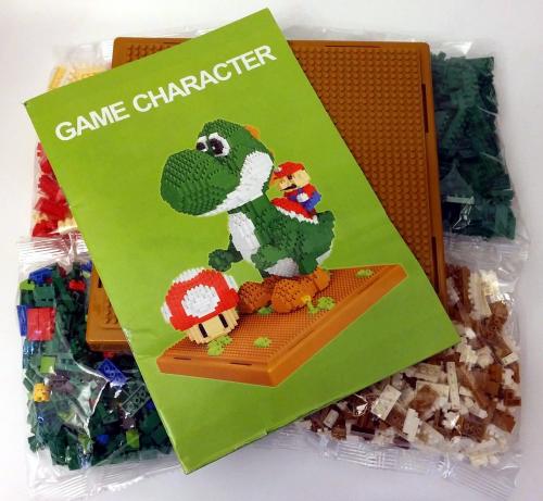 Yoshi mit Super Mario Nano Blocks Super Mario Bros. BIG Yoshi mit Standplatte 2209 Steine