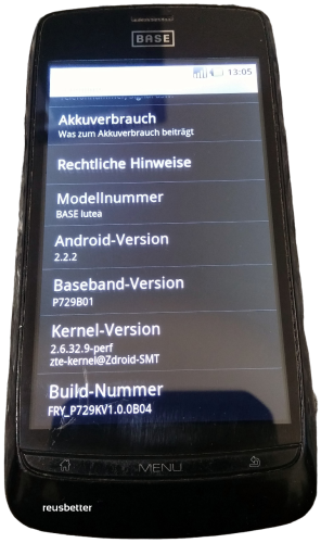 ZTE-1001 BASE Lutea Glossy ❖ Piano Black ANDROID Smartphone ❖ 5 MP