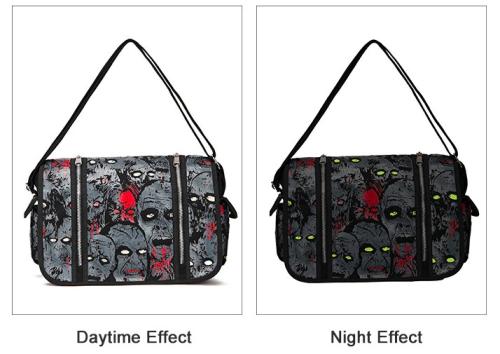Messanger Bag Umhängetasche Tasche Unisex - Zombies -The Walking Dead Motiv - fluoreszierend