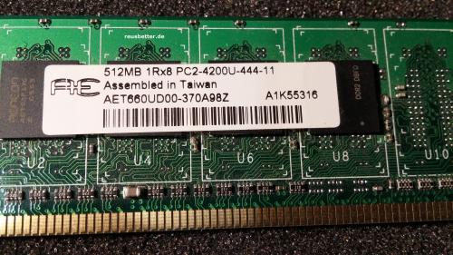 PC Arbeitsspeicher Aeneon AE PC RAM 1 GB 2x512 MB DDR2
