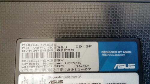 Asus X53SJ-SX359V Notebook | 16,5 Zoll | DualCore 2x2100 MHz | Rot | Ersatzteil Gerät