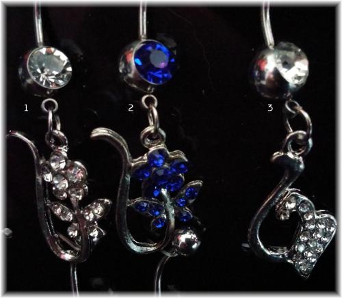 Bauchnabelpiercing | Brustwarzenpiercing 1.6 / 14 G Kristall Blumen