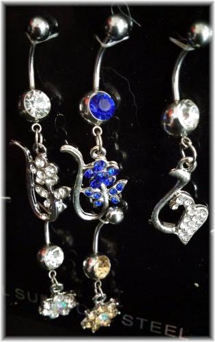 Bauchnabelpiercing | Brustwarzenpiercing 1.6 / 14 G Kristall Blumen