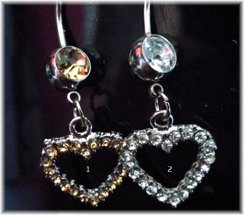 Bauchnabelpiercing 1.6 / 14 G Herz Kristallglas