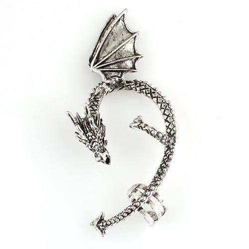 DRAGON Ohrklemme ☯ OHRRING ☯ OHRCLIP ☯ Silber und Bronze Auswahl