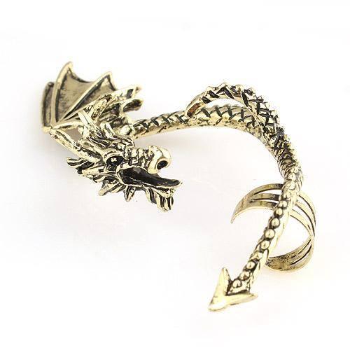 DRAGON Ohrklemme ☯ OHRRING ☯ OHRCLIP ☯ Silber und Bronze Auswahl