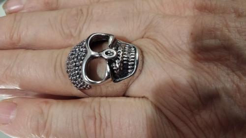 Unisex Totenkopf Ring Silberfarben Biker/Gothic
