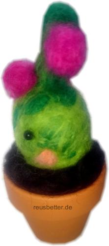 Filz Fantasie Kakteen Handgefertigt Merino Wolle Unikat Motiv 2