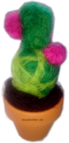 Filz Fantasie Kakteen Handgefertigt Merino Wolle Unikat Motiv 2