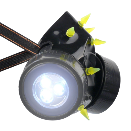 INDUSTRIAL, CYBER ,Gothic, Club GASMASKE LED und UV Spikes Neon Unisex