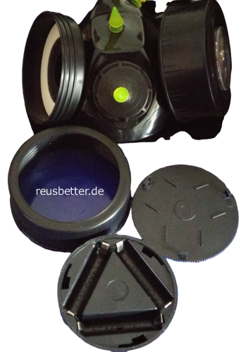INDUSTRIAL, CYBER ,Club GASMASKE LED und UV Spikes Neon Unisex Blau