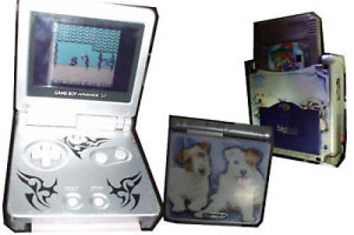 NINTENDO GameBoy Advance SP Tribal Edition シ 2.9 TFT シ mit Case Silber