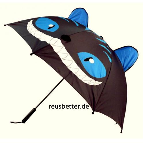 Regenschirm Grinsekatze mit Ohren | Kawaii  | Stockschirm 72 cm Lang | Ausgefallene Regenschirme