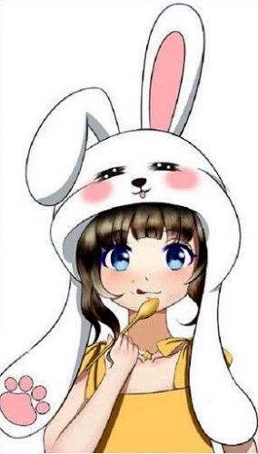 Anime Samtplüsch Hasen/Kaninchen Mütze | Ohren Beweglich Kawaii