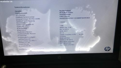 HP - ProBook 5320m Notebook / 13,3 Zoll / Intel Core i3 M380