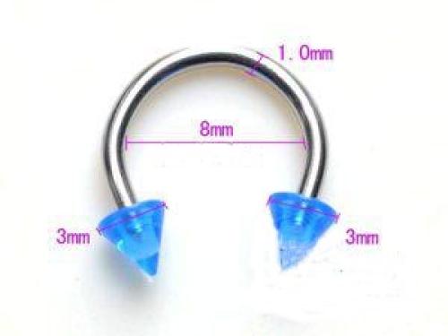 Hufeisen Cone Spitze UV Piercing Candy Stripe18G 1.0 mm